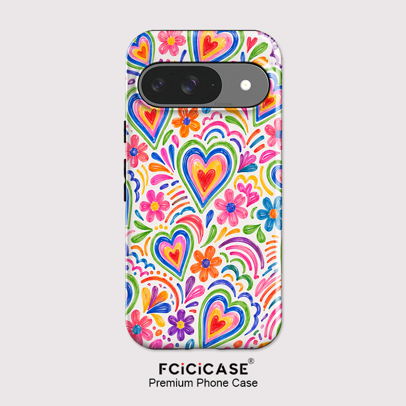 Matte Pc Case - 픽셀 10A 러브 하트 플라워 폰
