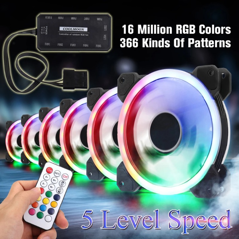 120mm RGB 저소음 조절 가능 PC 쿨링 팬 IR - Pc Chassis 리뷰 및 가격